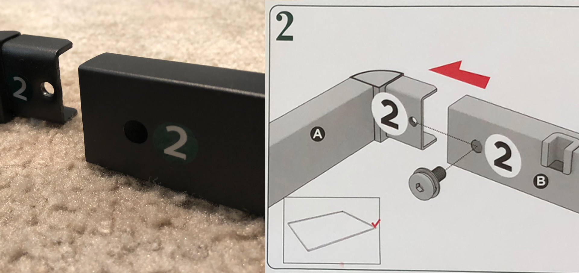 Bunkie board by Zinus, a photo of the product vs. assembly instruction manual.